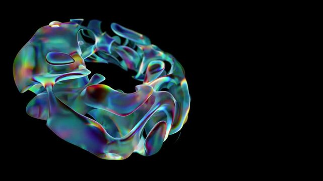  looped 3d animation. spherical waves of the molecular structure of matter. scientific background