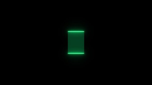 HUD square frames up and down, HUD GUI futuristic element Sci-fi concept on black background with alpha channel. Animated of green callouts title animation.
