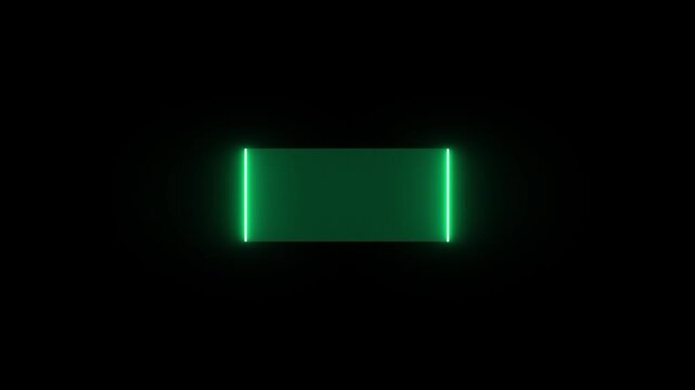 HUD square frames left and right, HUD GUI futuristic element Sci-fi concept on black background with alpha channel. Animated of green callouts title animation.