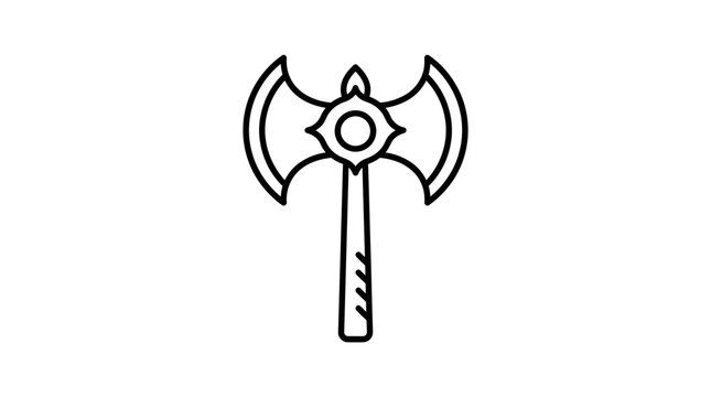 Medieval double-headed battle axe icon.
