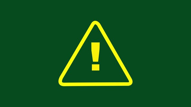 Warning attention icon, Abstract triangle background, signal alert risk safety danger road warning sign sign symbol. alert , risk , safety, danger road warning sign. Caution symbol video animation