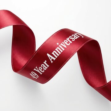 Elegant Burgundy Ribbon Celebrating a 49 Year Anniversary Milestone.