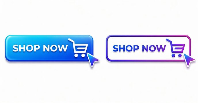 Shop now call to action buttons with shopping cart icons