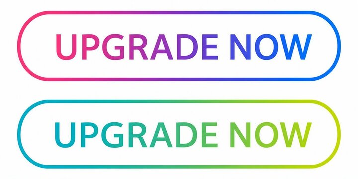 Vibrant colorful upgrade now banner with gradient border