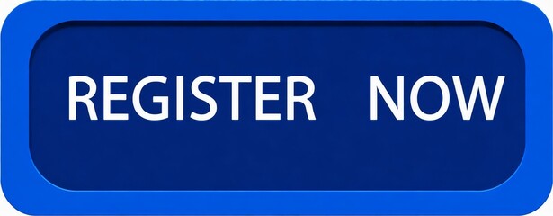 Fototapeta premium Modern blue register now button with white text