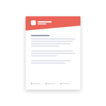 Modern document template with diagonal header flat design mockup