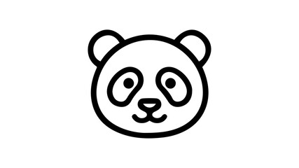 Cute Panda Head Line Art Icon - Panda Bear Face Outline, Cute Animal Mascot, Wildlife Logo Symbol, and Bold Line Vector © Osman Goni