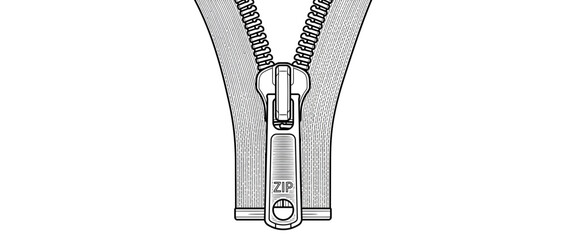 Metal Zipper Fastener Isolated on Transparent Background © Ting