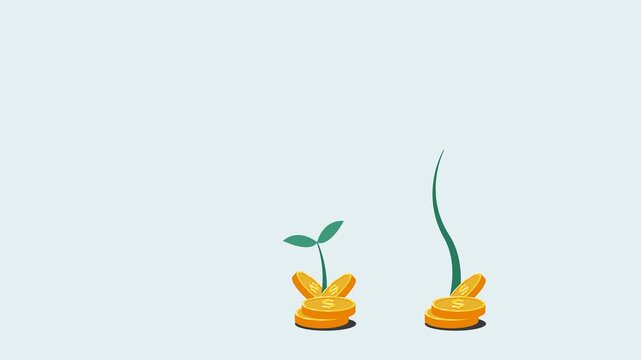 financial growth animation background with copy space area for presentation banner