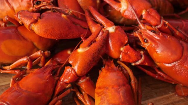 Boiled or steamed crawfish