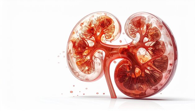 Chronic Kidney Disease Medical Concept Isolated on White Background

