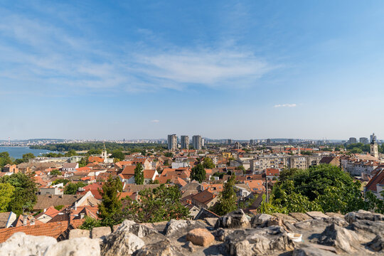 Scenic panorama of Zemun historic district in Belgrade, Serbia
