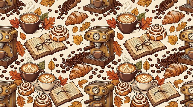 seamless pattern with coffee beans