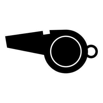 Black Referee Whistle Icon Vector Graphic Design Symbol