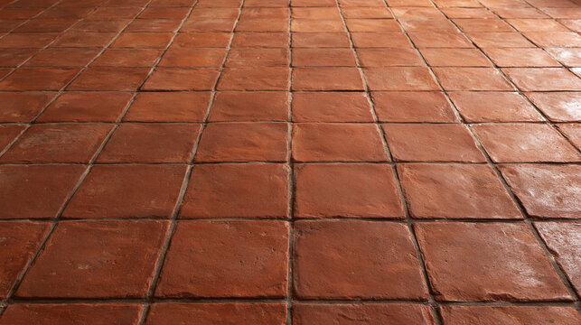 Terracotta Clay Tile Flooring Surface Texture Background