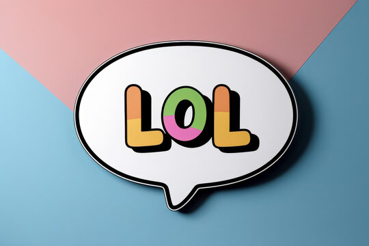 Acronym slang LOL laughing out loud for online humor communication of young people AI Generative