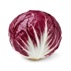 Fototapeta premium Fresh Red Radicchio Head Isolated on White Background