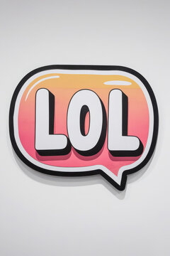 Acronym slang LOL laughing out loud for online humor communication of young people AI Generative