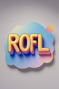 Acronym ROFL Rolling On the Floor Laughing online humor communication of young people AI Generative