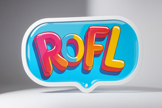 Acronym ROFL Rolling On the Floor Laughing online humor communication of young people AI Generative