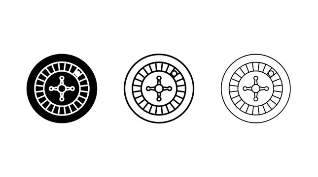 Casino Roulette Icon Set isolated on transparent background