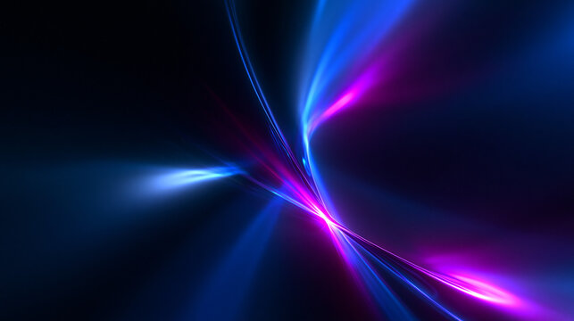 Futuristic Abstract Blue and Magenta Glowing Light Wave