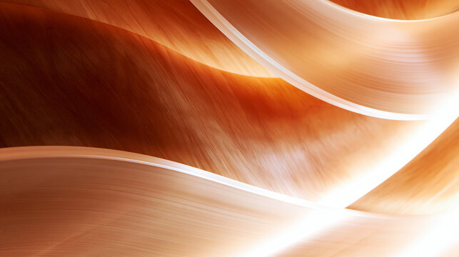Abstract Silky Brown Wave Background with Glowing Light