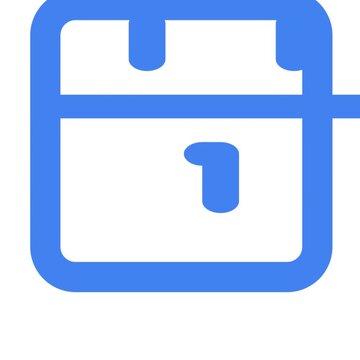 Minimalist calendar date indicator animation footage showing bright blue simple graphic UI element representing the first day of the month with smooth digital motion vector clip.