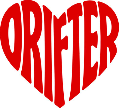 DRIFTER Typography Red Heart Illustration