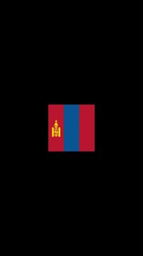 3D Rotating Mongolia Flag Cube Animation with Transparent Background
