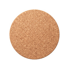 Round natural cork coaster pad isolated top view © shuphanida
