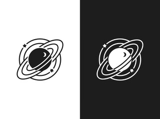 Saturn planet with rings icon vector illustration © Mst Runa