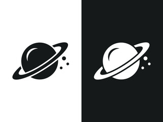 Saturn planet vector icons in black and white styles © Mst Runa