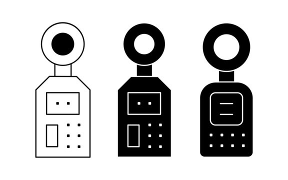 Handheld Barcode Scanner Icon Set &ndash; Portable Scanner Device, Digital Reader, Retail Inventory and Point of Sale Equipment, Outline & Silhouette Vector Collection