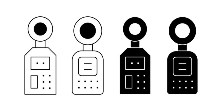 Handheld Barcode Scanner Icon Set &ndash; Portable Scanner Device, Digital Reader, Retail Inventory and Point of Sale Equipment, Outline & Silhouette Vector Collection