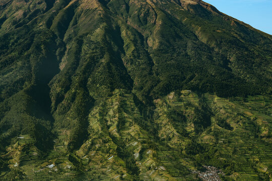 mountain landscape with lot of mountain ridges