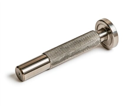 Metallic, textured tool with knurled grip for precision.