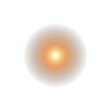 Glowing Circular Light Halo with Bright Center for Lighting Effects Isolated Transparent Background