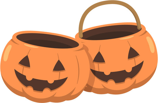 Two Jack o lanterns Trick or Treat Buckets