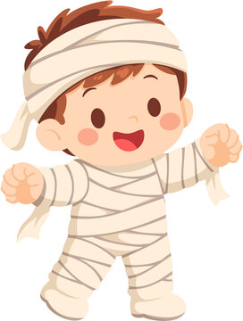 Cute Mummy Boy Halloween Costume Character