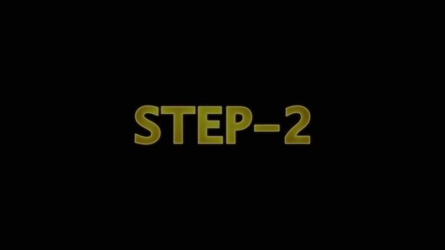 Animated glowing flickering neon inscription Step 2. neon step 2 text animation.