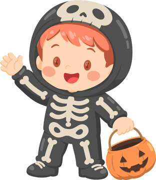 Child Skeleton Costume Trick or Treat Halloween