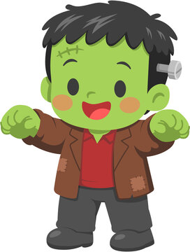 Cute Halloween Frankenstein Boy