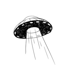 Hand Drawn UFO Flying Saucer Sketch © CAN354