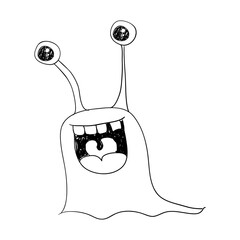 Cute Hand Drawn Alien Characters Outer Space Doodle © CAN354