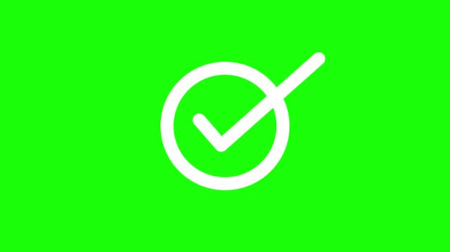 check mark on white background. Check mark symbol. approved tick mark icon, Check mark icon animation , right mark icon.