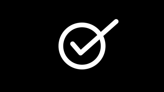 check mark on white background. Check mark symbol. approved tick mark icon, Check mark icon animation , right mark icon.