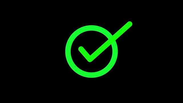 check mark on white background. Check mark symbol. approved tick mark icon, Check mark icon animation , right mark icon.