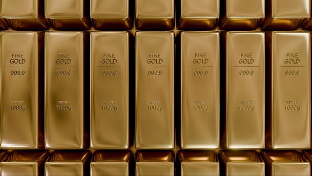 Shiny Fine Gold Bullion Bars 999.9