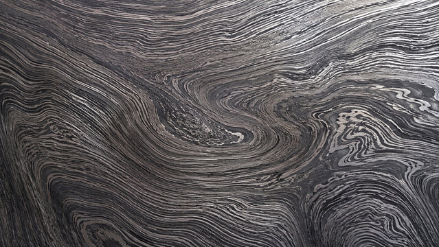 Damascus Steel Macro Texture with Layered Wave Pattern and Etched Metallic Surface